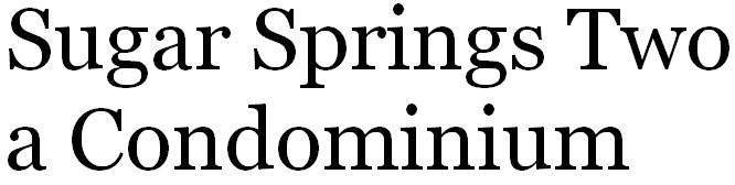 Sugar Springs Two a Condominium